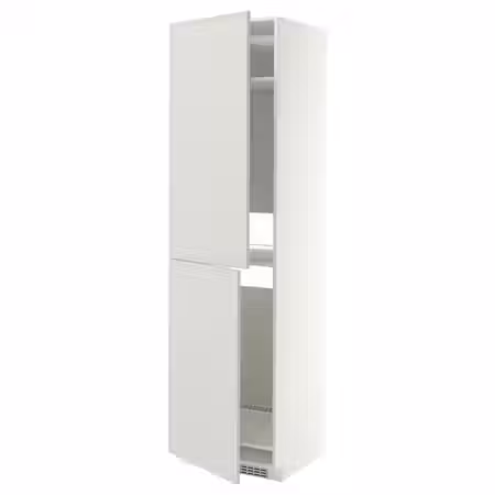 METOD Высокий шкаф д/холодильн/морозильн - белый/Aspudden светло-серый 60x60x220 см