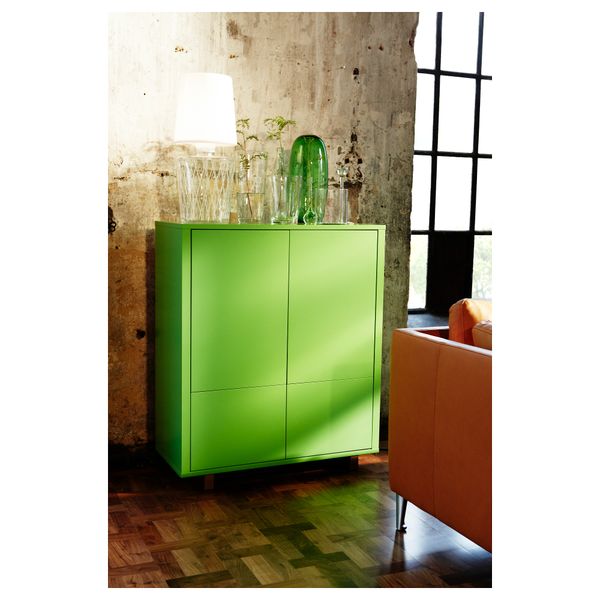 Шкаф с 2 ящиками СТОКГОЛЬМ, зеленый (90x107 см) - фото 6