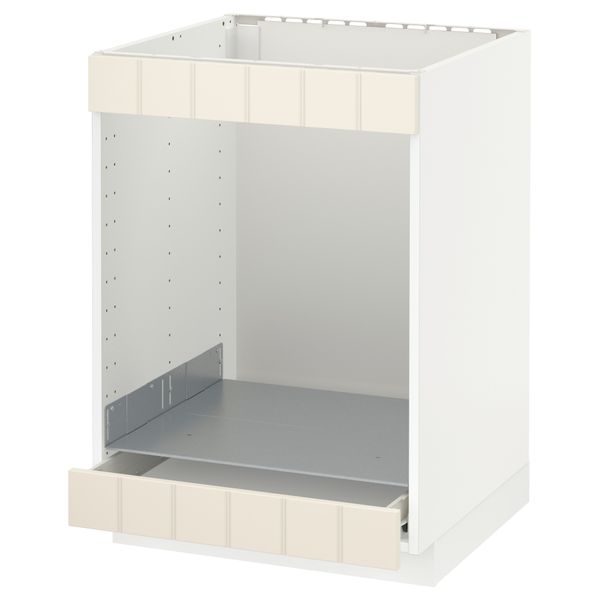 Напольный шкаф для/вароч панели+духовки/ящик МЕТОД / ФОРВАРА, белый, Хитарп белый с оттенком (60x60 см) - схема-чертеж с размерами