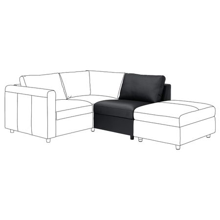 1-местная секция, Гранн/Бумстад черный IKEA VIMLE ВИМЛЕ 804.652.22