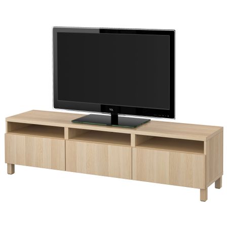 Тумба для ТВ с ящиками БЕСТО, Лаппвикен под беленый дуб (180x40x48 см)