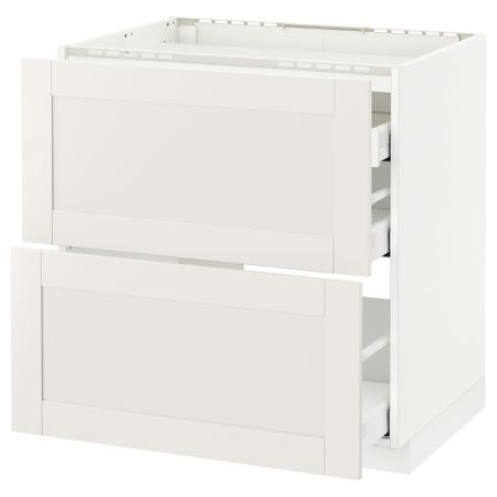 Напольный шкаф, 2 фронтальных панели, 3 ящика МЕТОД / МАКСИМЕРА, белый, Сэведаль белый