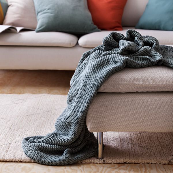 Плед, серо-бирюзовый 130x170 см IKEA INGABRITTA ИГАБРИТТА 804.895.91 - схема-чертеж с размерами