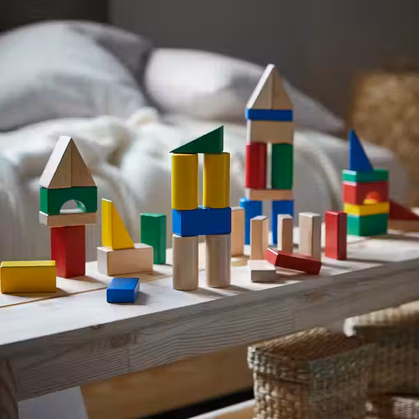 UNDERHÅLLA Набор деревянных кубиков, 40 шт. - разноцветный - фото 5