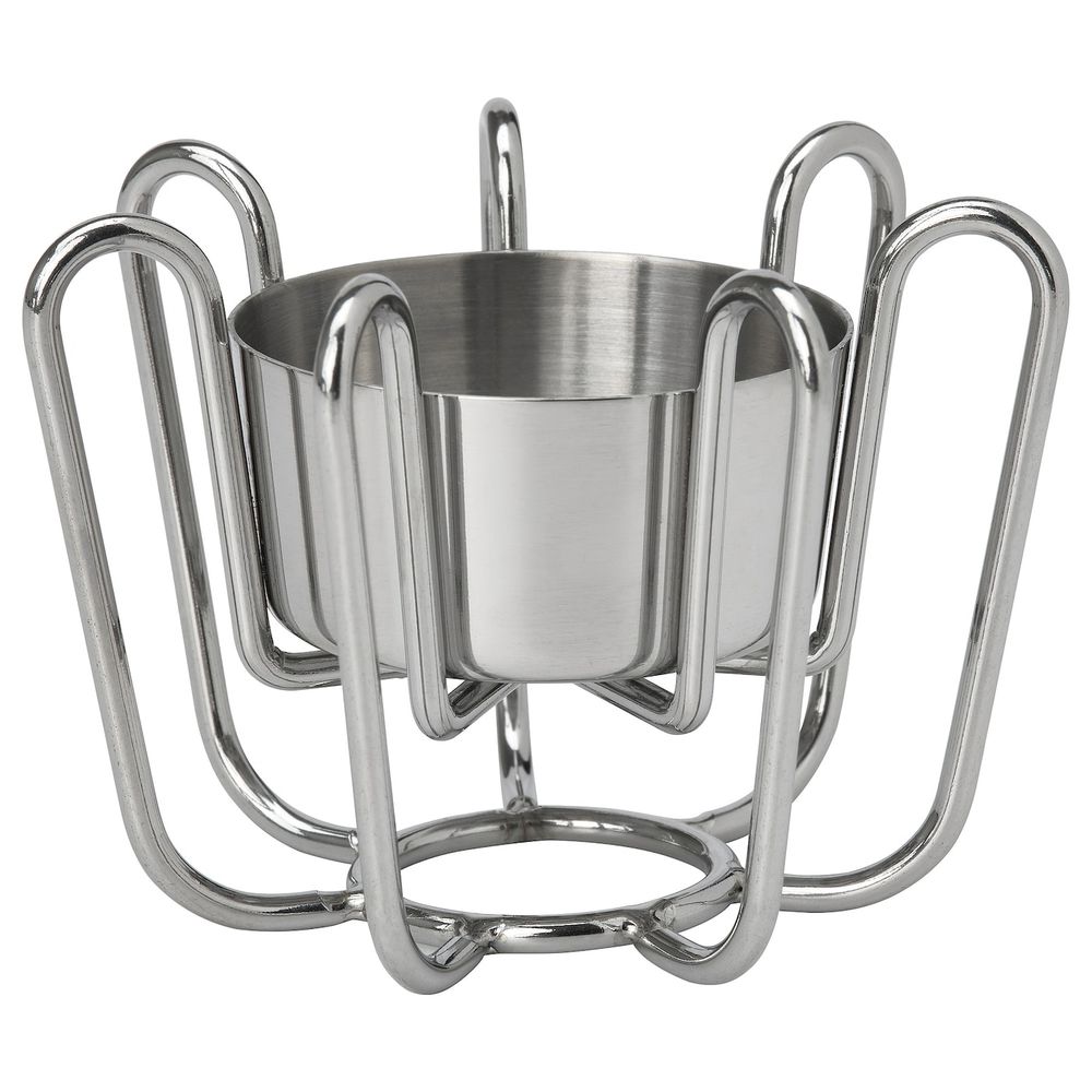 Подсвечник для греющей свечи, серебристый 6 см IKEA PÅSTÅDD ПОСТОДД 405.109.00 - фото 1