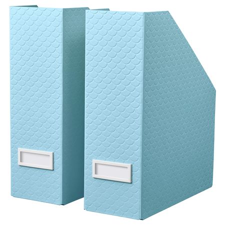 Подставка для журналов, 2 шт, голубой 10x25x30 см IKEA PALLRA ПАЛЬРА 904.680.36