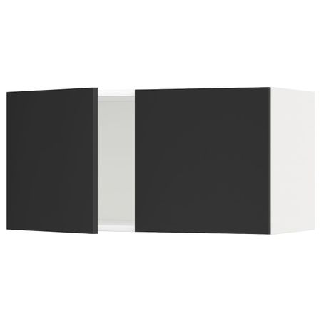 Навесной шкаф с 2 дверями, белый/Юдевалла антрацит 80x40 см IKEA METOD МЕТОД 492.403.86