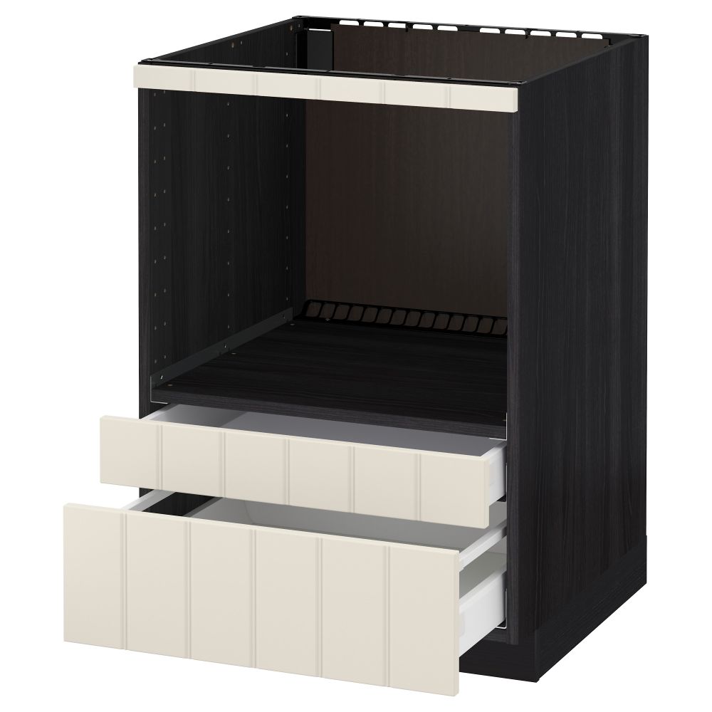 Напольный шкаф для комбинирования СВЧ, ящики МЕТОД / МАКСИМЕРА, черный, Хитарп белый с оттенком (60x60 см) - схема-чертеж с размерами