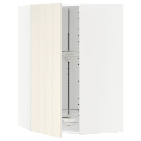 Угловой навесной шкаф с вращающейся секцией МЕТОД, белый, Хитарп белый с оттенком