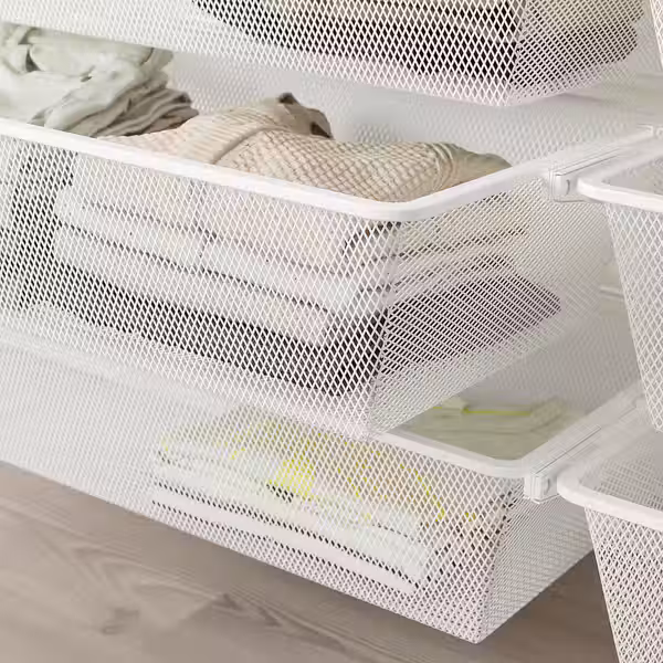 BOAXEL Сетчатая корзина - белый 60x40x15 см - схема-чертеж с размерами