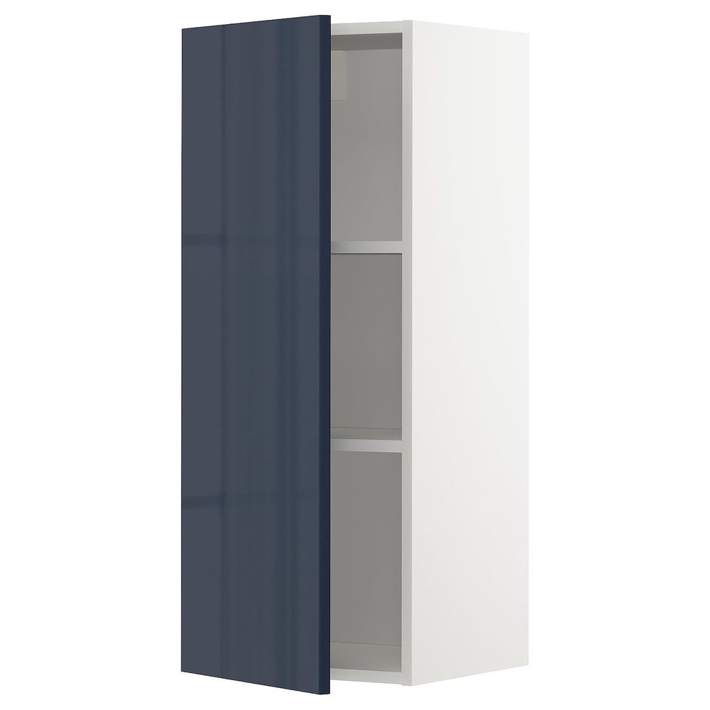 Шкаф навесной с полкой, белый/Ерста черно-синий 40x100 см IKEA METOD МЕТОД 192.755.65 - схема-чертеж с размерами
