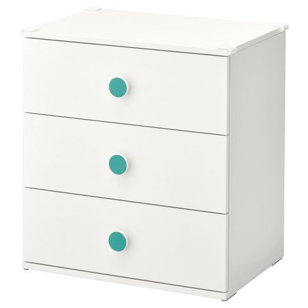 Комод с 3 ящиками, белый 60x64 см IKEA GODISHUS ГОДИХУС 204.334.89