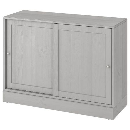 Шкаф с цоколем, 121x47x89 см, серый IKEA HAVSTA ХАВСТА 304.151.97