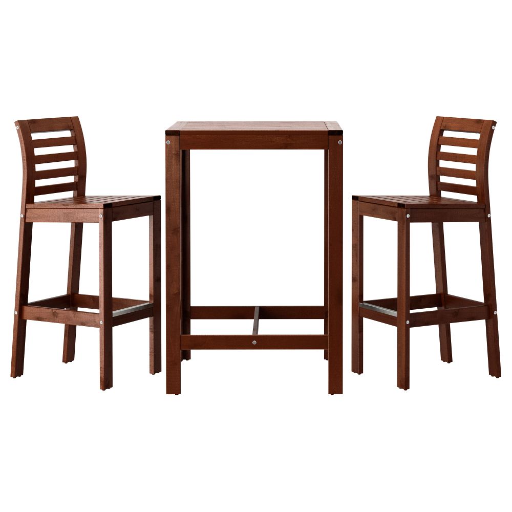 Барный стол и 2 барных стула ЭПЛАРО, коричневый коричневая морилка - фото 1