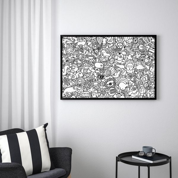 Постер для раскрашивания, Люди и вещи, 91x61 см IKEA ГЕТНЭС 104.544.39 - схема-чертеж с размерами