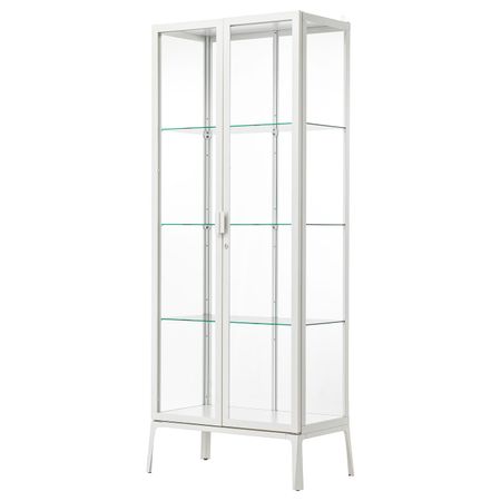 Шкаф-витрина, белый 73x175 см IKEA MILSBO МИЛЬСБУ 903.964.26