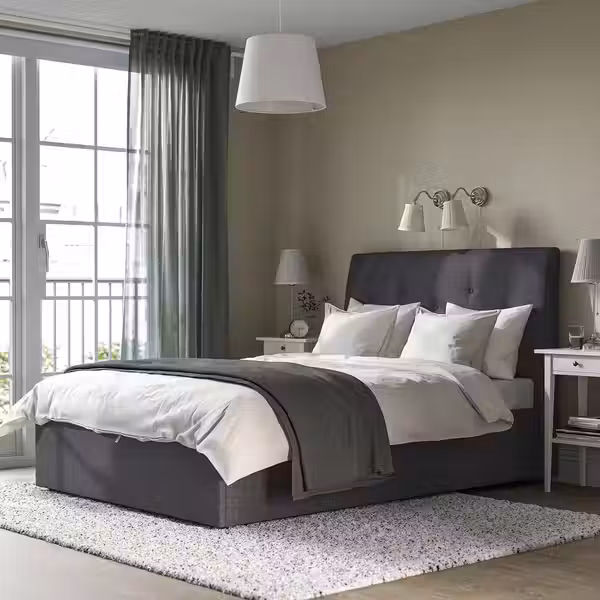 IDANÄS Тахта с обивкой - Gunnared темно-серый 140x200 см - фото 3