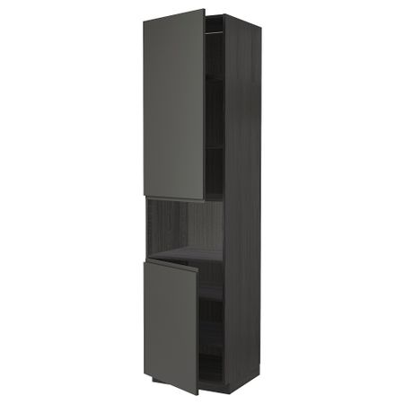 Высокий шкаф для СВЧ, 2 дверцы, полки IKEA METOD МЕТОД 494.629.14