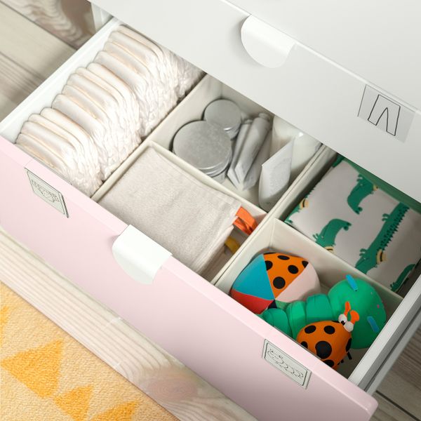 Стеллаж, белый бледно-розовый/с 3 ящиками 60x42x123 см IKEA SMÅSTAD СМОСТАД / OPPHUS ОПХУС 994.205.25 - фото 5