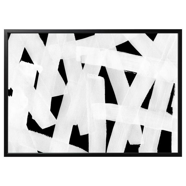 Картина с рамой, Мазки, черный 140x100 см IKEA БЬЁРКСТА 192.984.11 - схема-чертеж с размерами