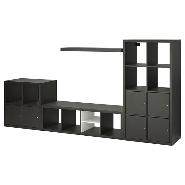 Комбнц для хранения с полками, черно-коричневый, 301x39x147 см IKEA LACK ЛАКК, KALLAX КАЛЛАКС 193.987.31 - фото 2