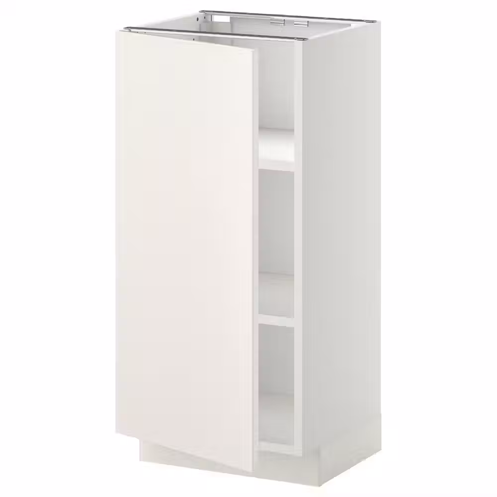 METOD Напольный шкаф с полками - белый/Veddinge белый 40x37 см - фото 1