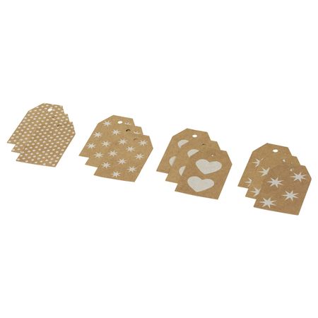 Ярлыки для/подарков, различные орнаменты коричневый IKEA VINTER 2020 ВИНТЕР 2020 704.744.20