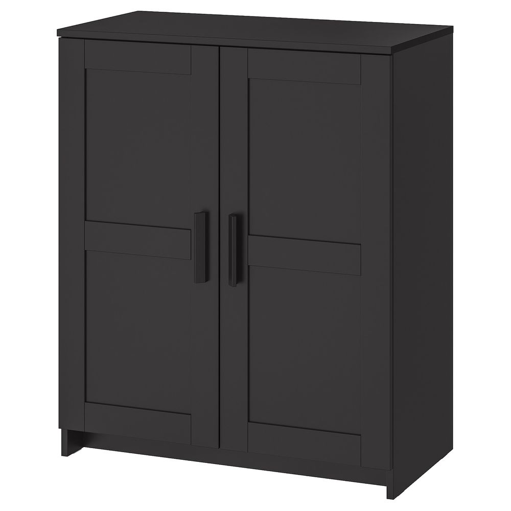 Шкаф с дверями, черный 78x95 см IKEA BRIMNES БРИМНЭС 203.842.43 - фото 1