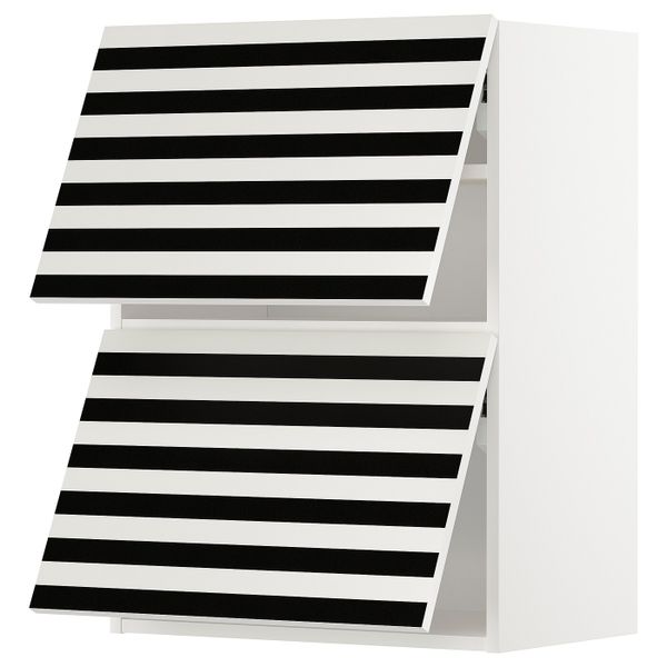 Навесной шкаф, 2 дверцы, горизонтал, белый, Иттербин с печатным рисунком 60x80 см IKEA МЕТОД 092.870.74 - схема-чертеж с размерами