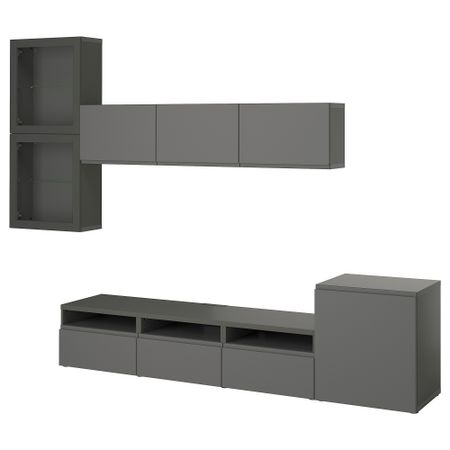 Шкаф для ТВ, комбинированный, стекляные дверцы IKEA BESTÅ БЕСТО 795.560.77