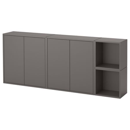 Комбинация настенных шкафов, темно-серый 175x25x70 см IKEA EKET ЭКЕТ 392.864.07