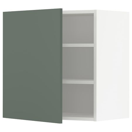 Шкаф навесной с полкой, белый/Бодарп серо-зеленый 60x60 см IKEA METOD МЕТОД 493.175.40
