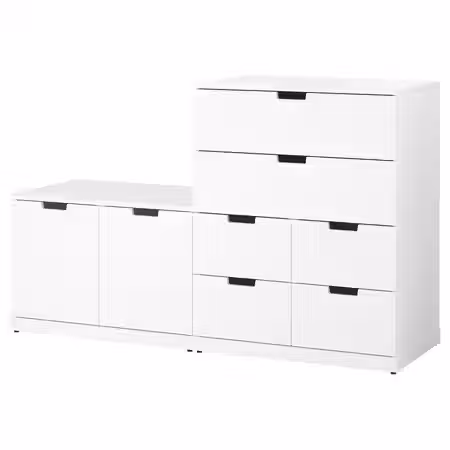 NORDLI Комод с 8 ящиками - белый 160x99 см
