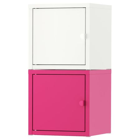 Комбинация для хранения, белый/розовый 25x50 см IKEA ЛИКСГУЛЬТ 492.486.55