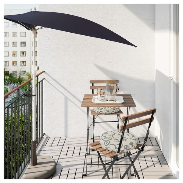 Стол + 2 стула, для сада ТЭРНО, черно-коричневая морилка серый/коричневый, Стегон бежевый - фото 2