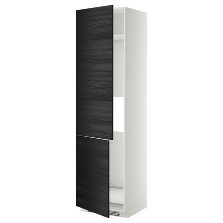 Высокий шкаф для/холод/мороз/2дверцы, белый, Тингсрид черный 60x60x220 см IKEA МЕТОД 392.248.29