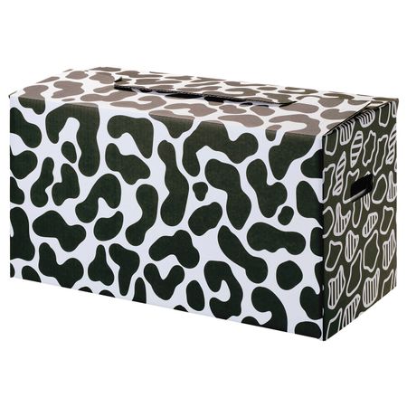 Упаковочная коробка, белый/черный, 66x33x35 см IKEA ОМБЮТЕ 104.466.42