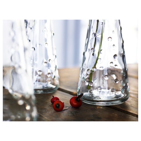 Ваза СНЭРТИГ, прозрачное стекло (18 см) - схема-чертеж с размерами