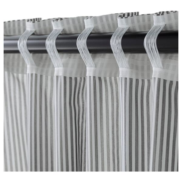 Гардины, 1 пара ГУЛЬСПОРРЕ, белый, серый (145x300 см) - фото 4