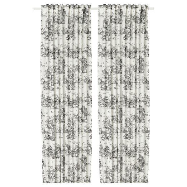 Гардины, 2 шт., белый, серый 145x300 см IKEA STJÄRNRAMS СТЭРНРАМС 704.806.47 - фото 3