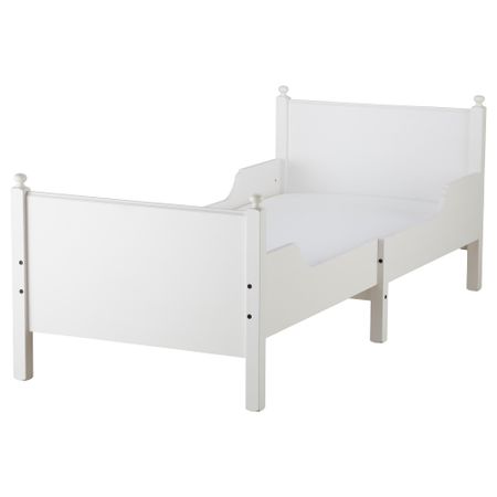 Раздвижная кровать с реечным дном ЛЕКСВИК, белый (80x200 см)