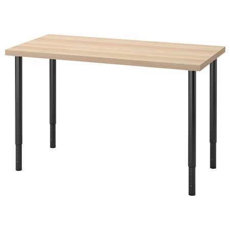LAGKAPTEN / OLOV Письменный стол - под беленый дуб/чёрный 120x60 см
