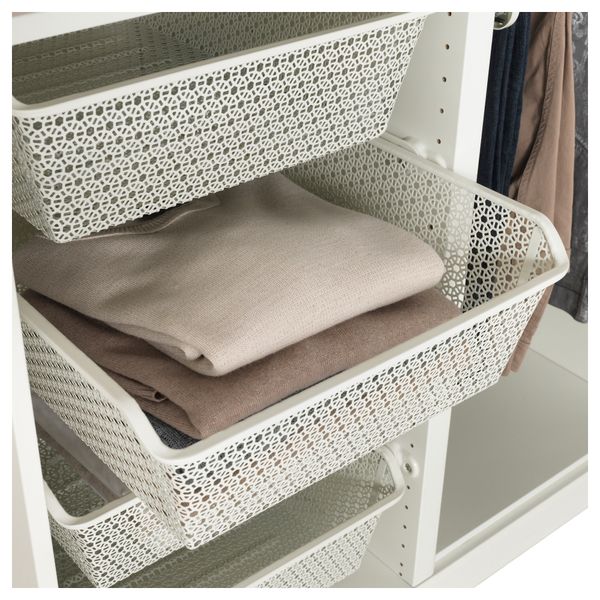 Металлическая корзина с направляющими КОМПЛИМЕНТ, белый - схема-чертеж с размерами