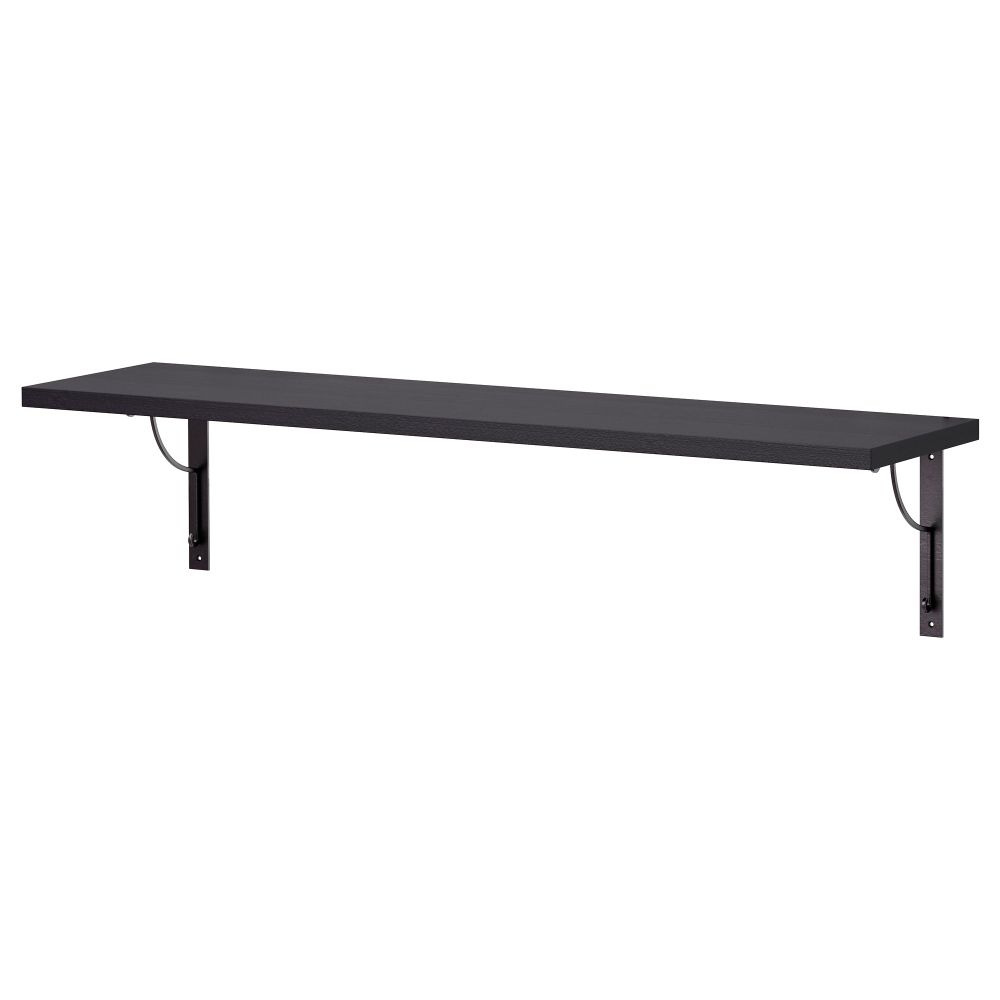 Полка навесная ЭКБИ ЕРПЕН / ЭКБИ ХОЛЬ, черно-коричневый, черный (119x28 см) - фото 1