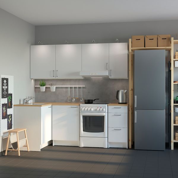 Кухня, белый 120x220x220 см IKEA KNOXHULT КНОКСХУЛЬТ 794.015.37 - схема-чертеж с размерами