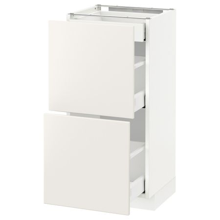 Напольный шкаф/2фасада/3ящика, белый/Веддинге белый 40x37 см IKEA METOD МЕТОД / MAXIMERA МАКСИМЕРА 892.348.02