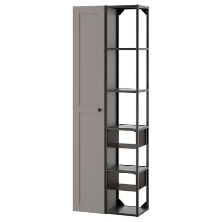 Комбинация для хранения, антрацит, серый каркас, 60x32x180 см IKEA BEGIVENHET БЕГИВЕНХЕТ 493.314.71
