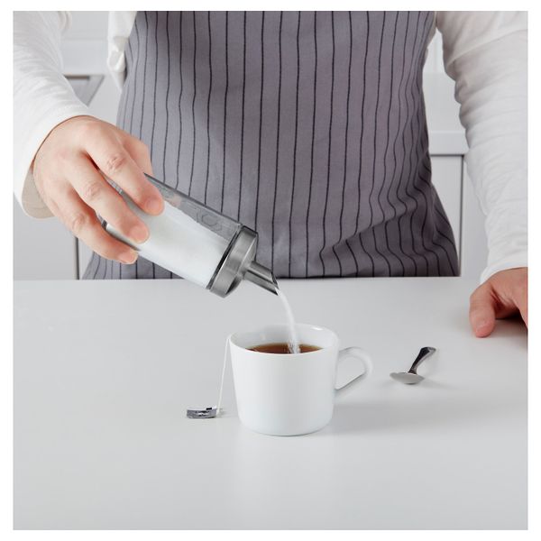 Дозатор сахара, прозрачное стекло/нержавеющая сталь 15 см IKEA DOLD ДОЛЬД 203.726.69 - фото 2