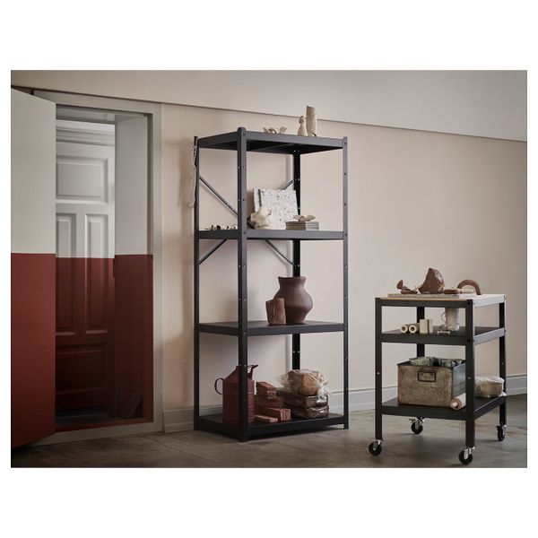 Стол-тележка, черный/сосновая фанера 85x55 см IKEA BROR БРУР 703.828.16 - фото 5