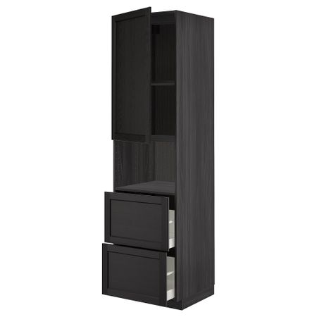 Высокий шкаф для СВЧ, дверца,2ящика, 60x60x220 cm IKEA METOD МЕТОД, MAXIMERA МАКСИМЕРА 094.671.12